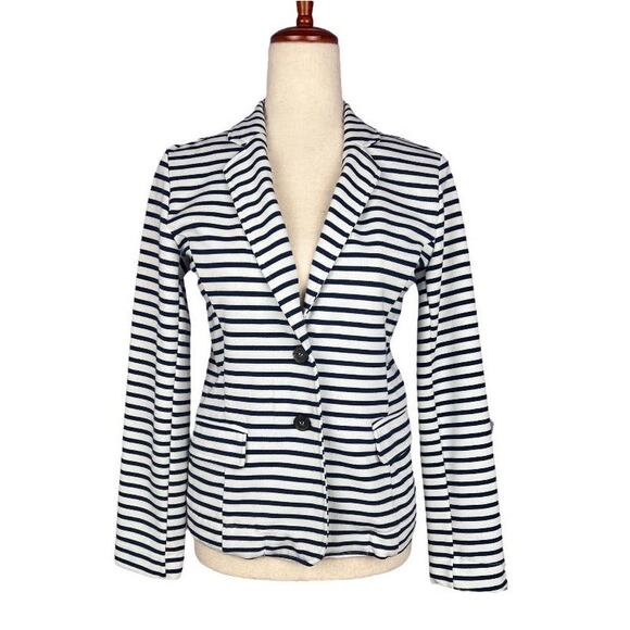 Cynthia Rowley Jackets & Blazers - Cynthia Rowley Navy and White Comfy Soft Striped Blazer